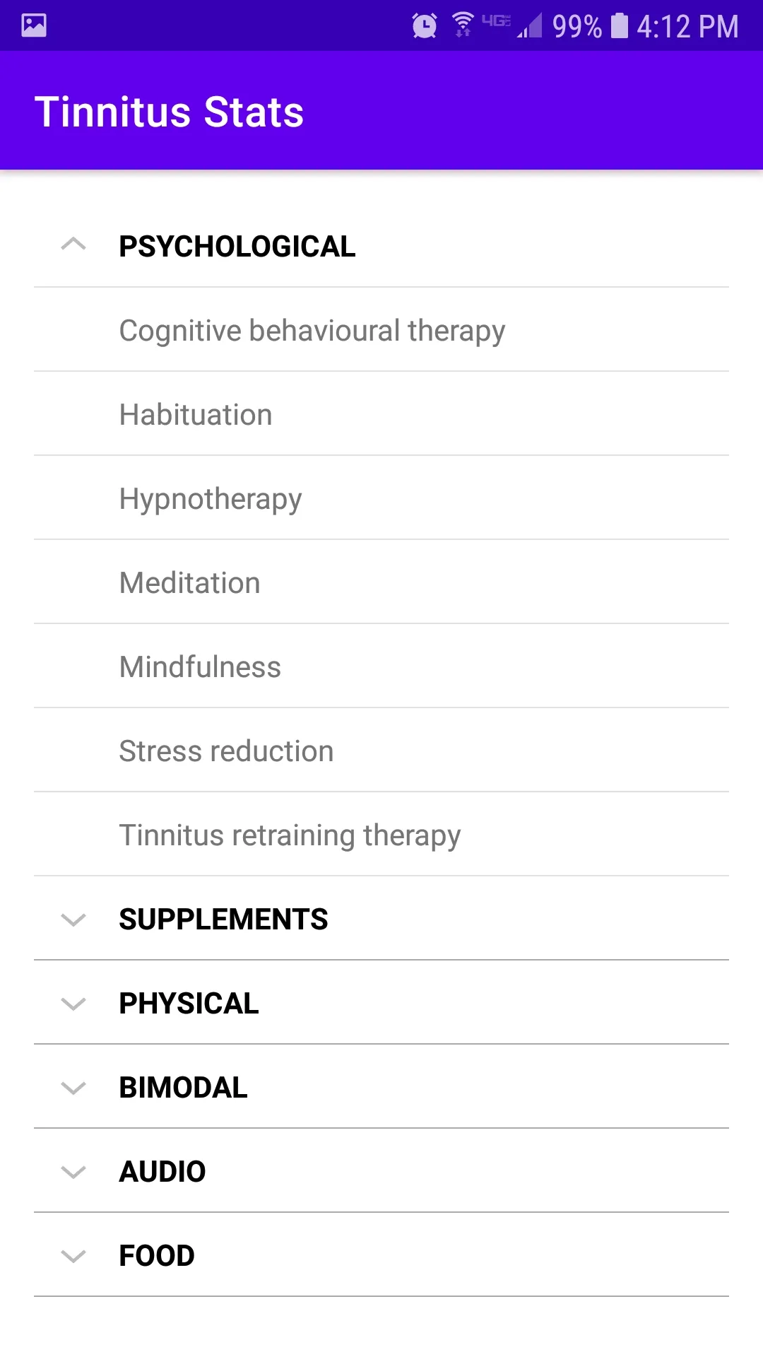 Tinnitus Stats | Indus Appstore | Screenshot