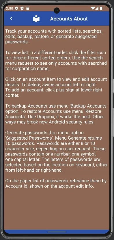 Accounts List | Indus Appstore | Screenshot