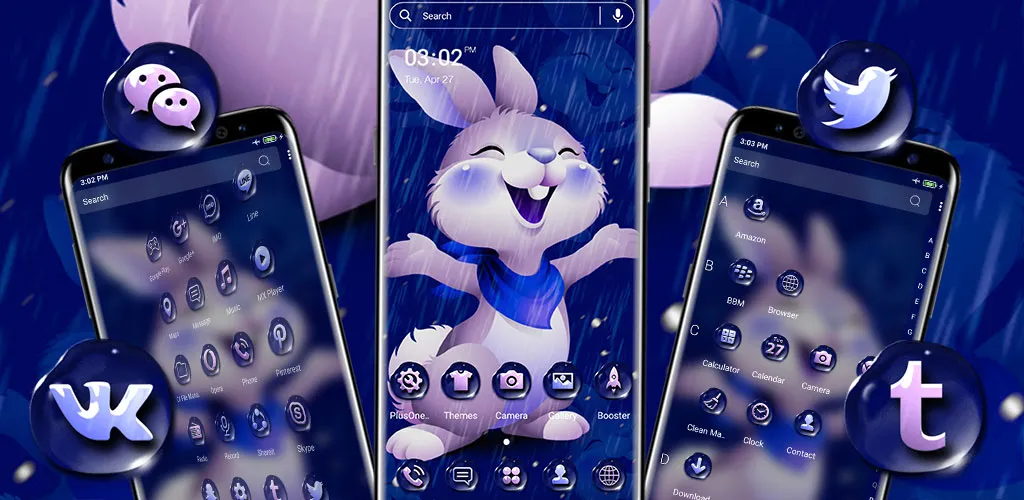 Cute Rainy Rabbit Theme | Indus Appstore | Screenshot