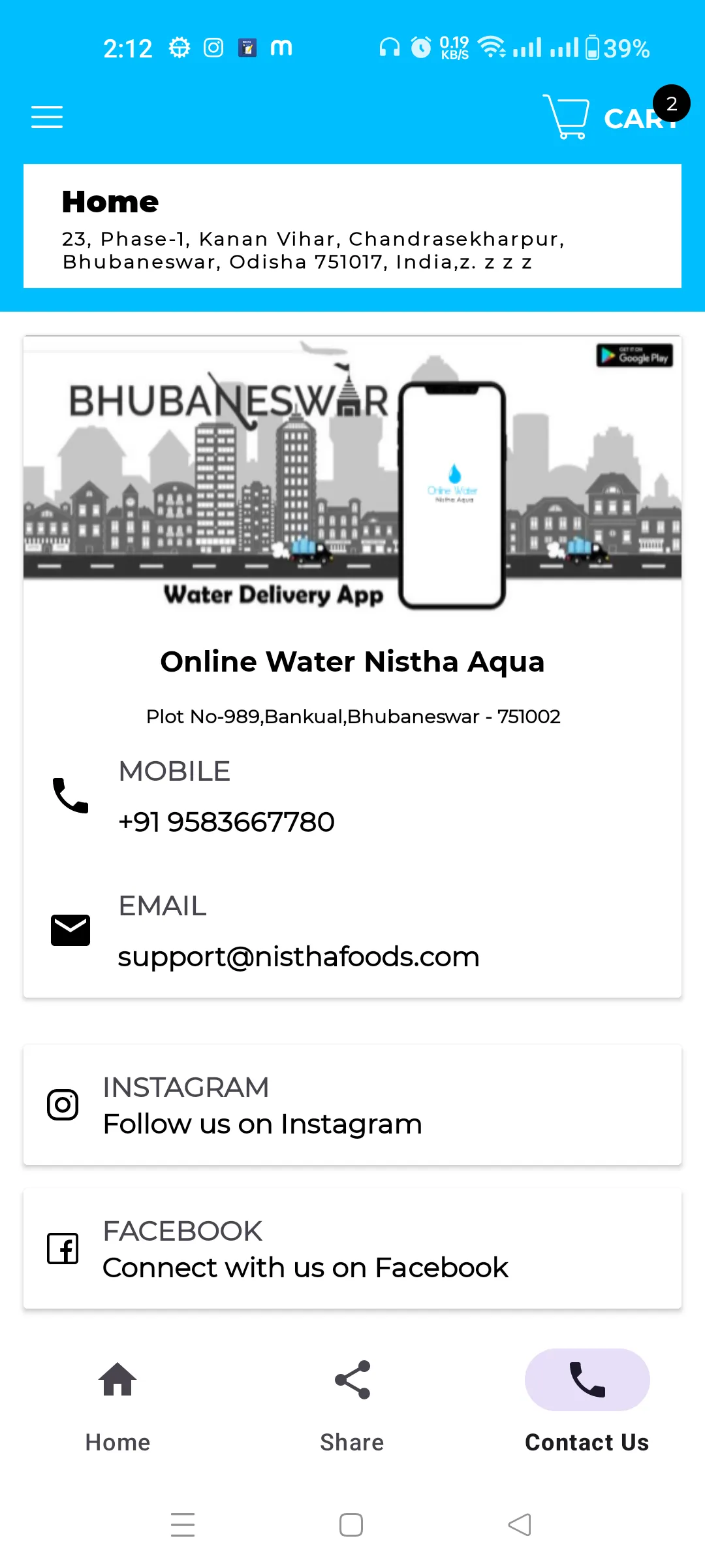 Online Water Mart :Nistha Aqua | Indus Appstore | Screenshot