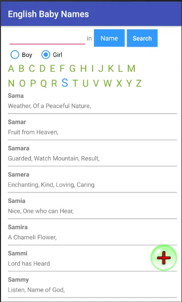 English Baby Names and Meaning | Indus Appstore | Screenshot