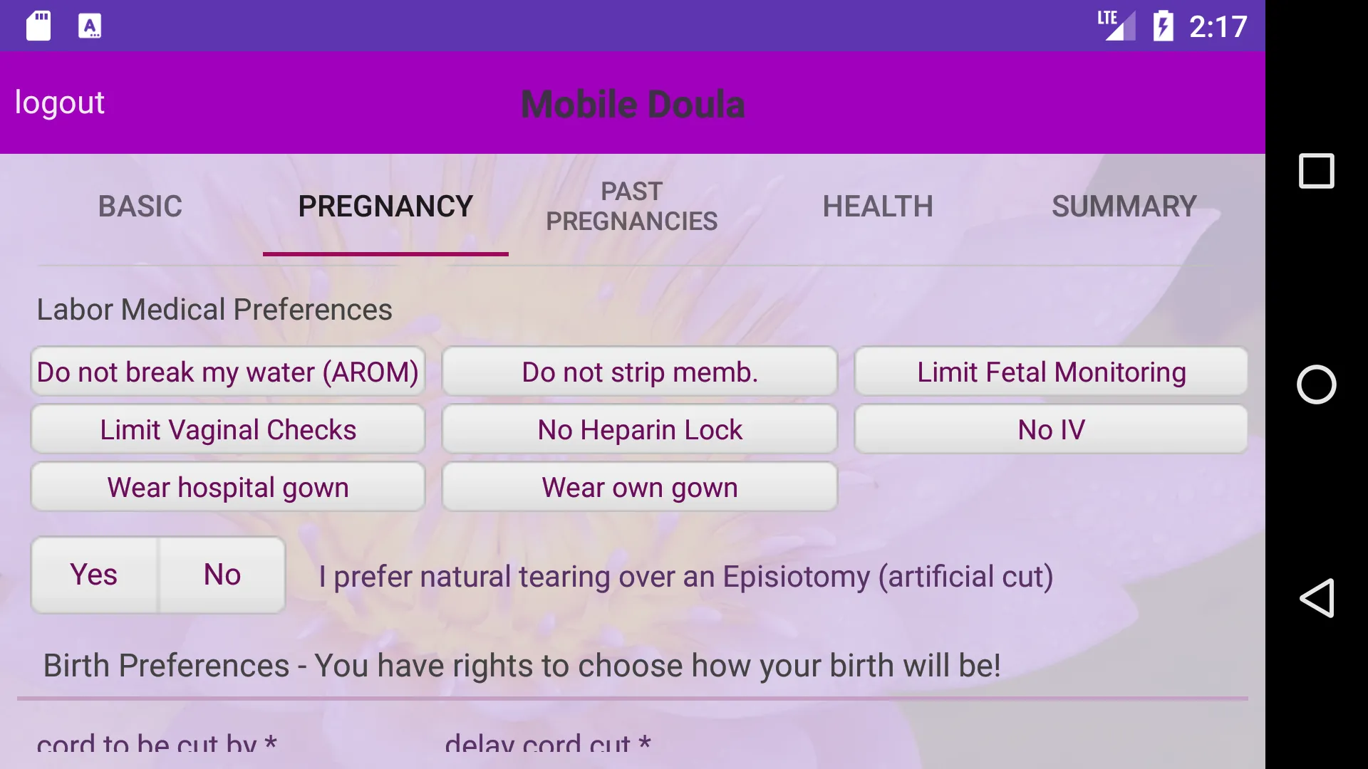 Mobile Doula Client Portal | Indus Appstore | Screenshot