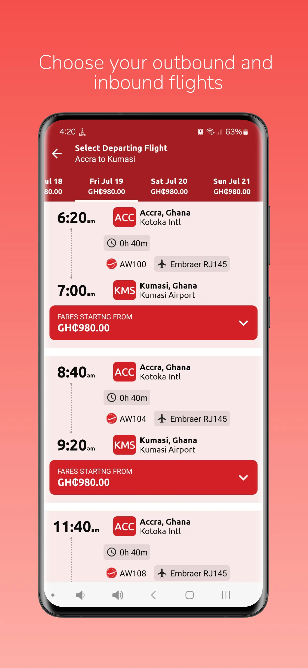 Africa World Airlines | Indus Appstore | Screenshot