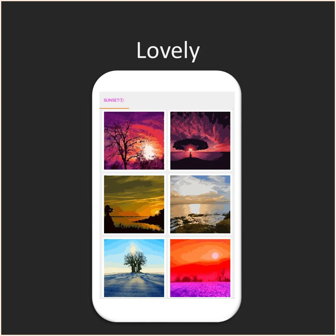 Color by Number - sunset | Indus Appstore | Screenshot