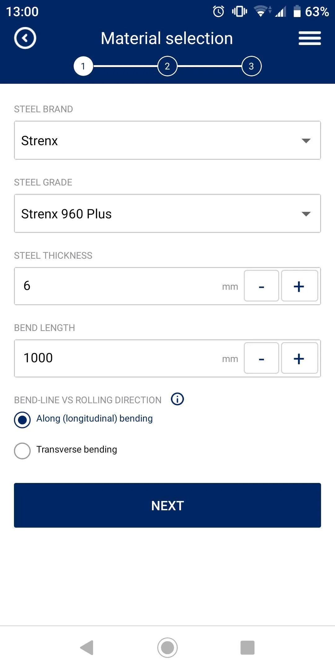 SSAB BendCalc | Indus Appstore | Screenshot