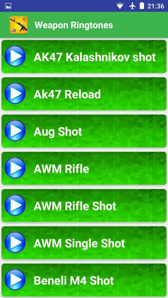 Weapon Ringtones | Indus Appstore | Screenshot