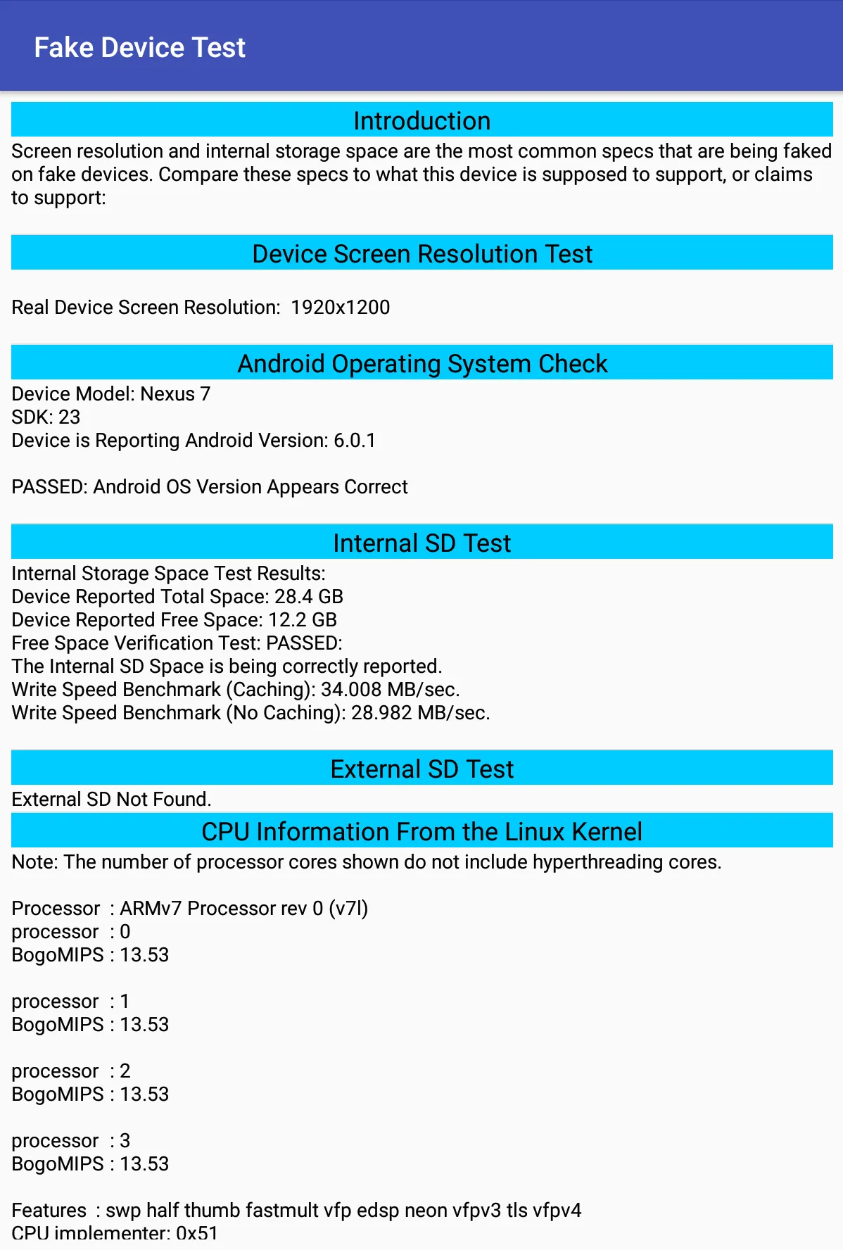 Fake Device Test | Indus Appstore | Screenshot