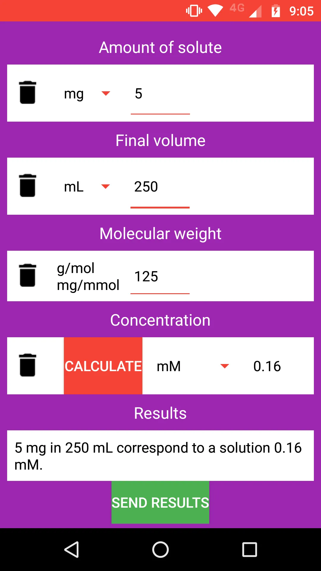 Chemical Solution Calculator | Indus Appstore | Screenshot