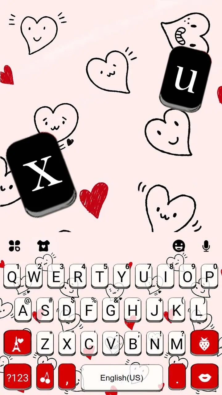 Hearts Doodles Theme | Indus Appstore | Screenshot