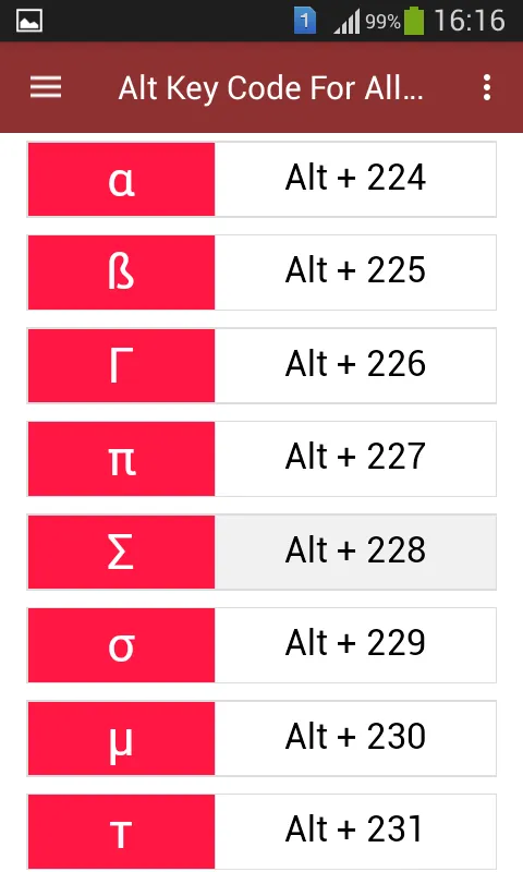 Alt Key Code For All Typing | Indus Appstore | Screenshot