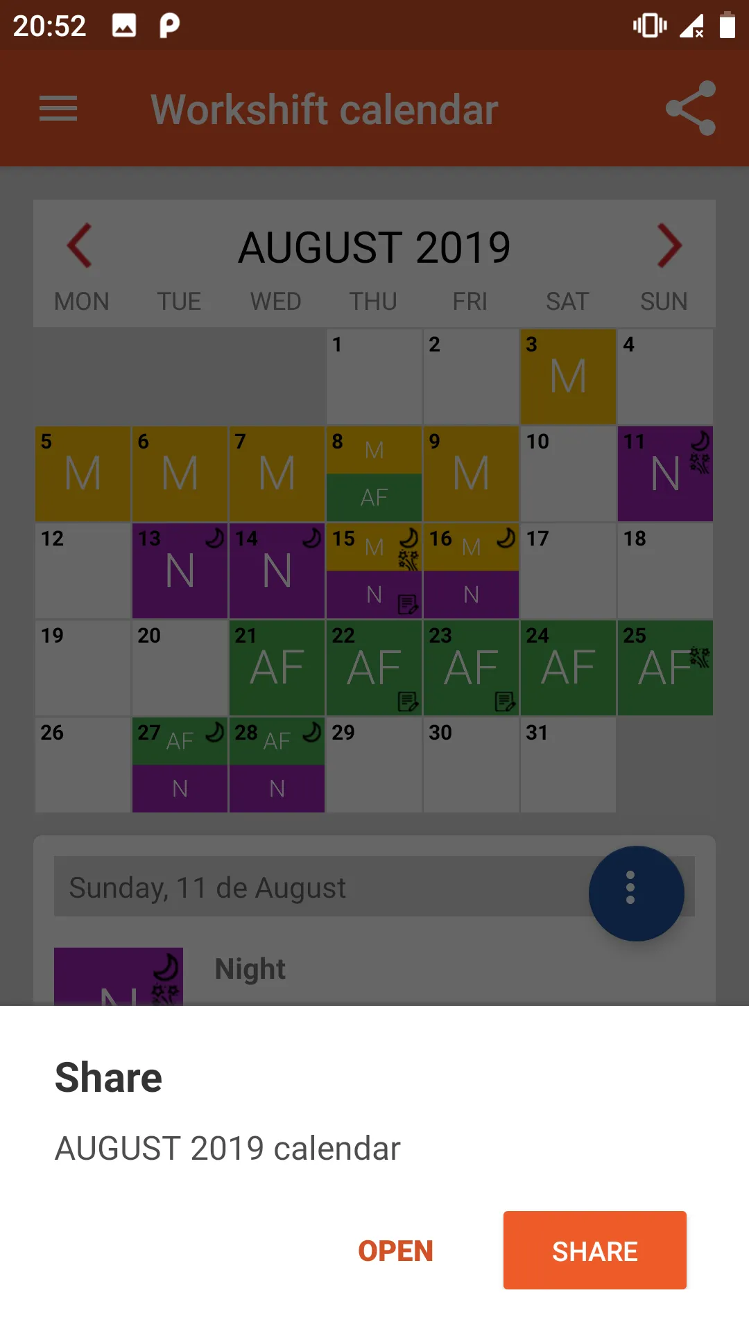 Work Shift Shedule - Calendar | Indus Appstore | Screenshot