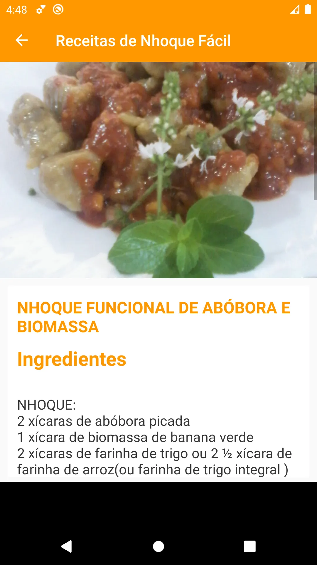 Receitas de Nhoque Fácil | Indus Appstore | Screenshot