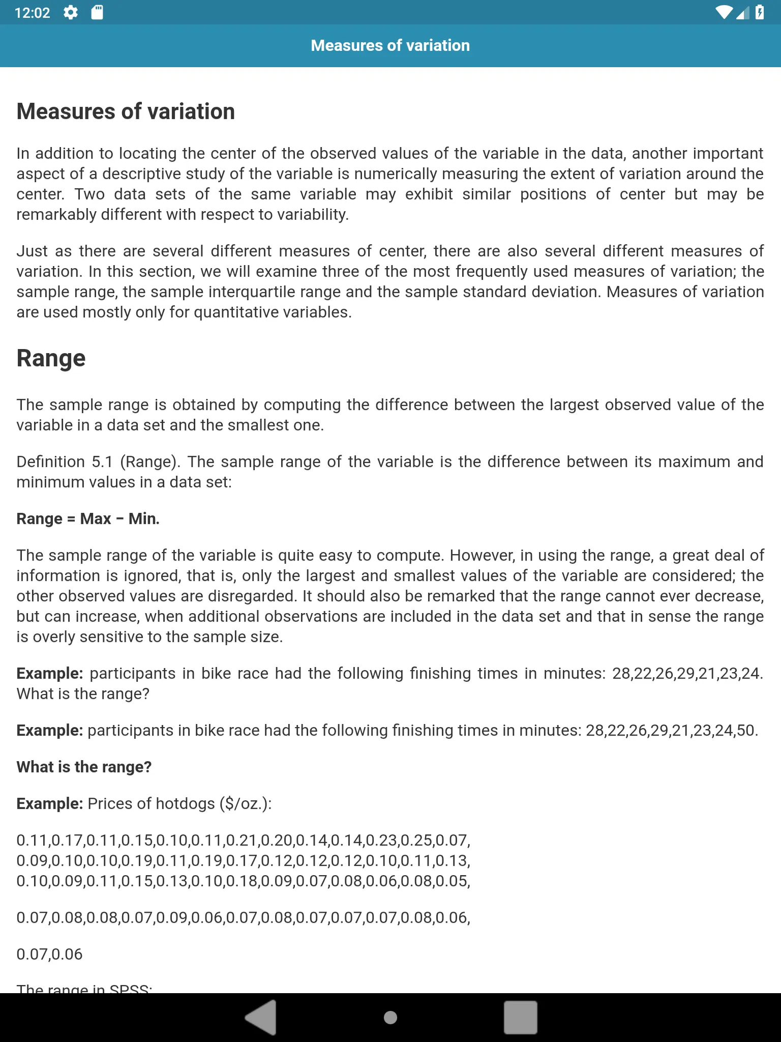 Basics of Statistics | Indus Appstore | Screenshot