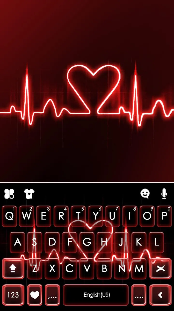 Red Heartbeat Keyboard Theme | Indus Appstore | Screenshot