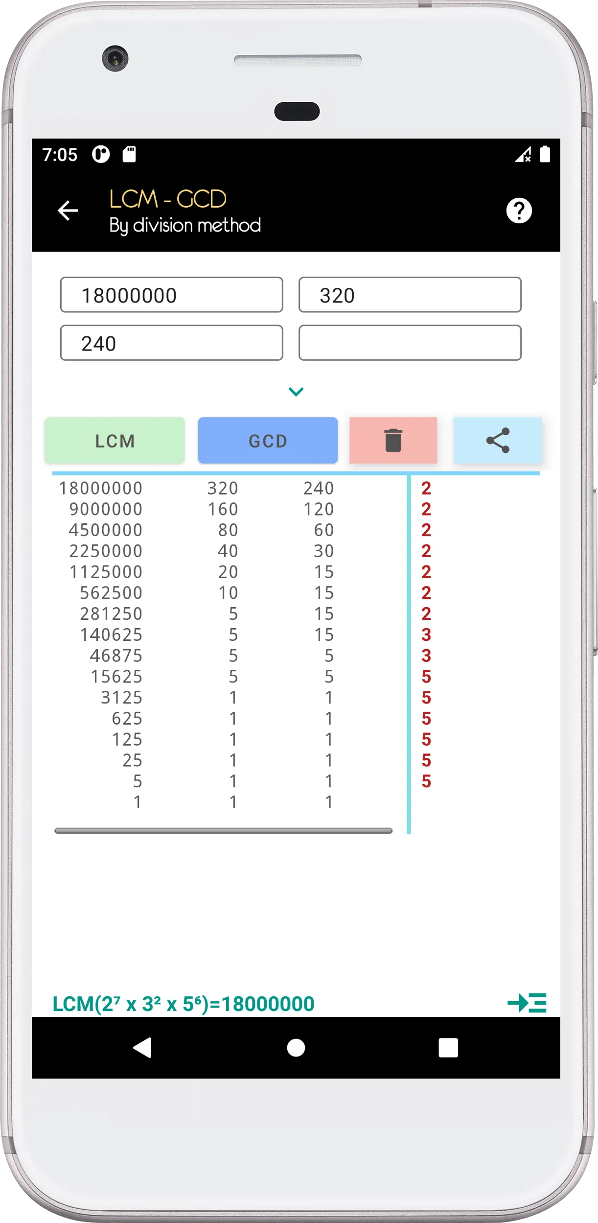 GCD - LCM Calculator & Factors | Indus Appstore | Screenshot