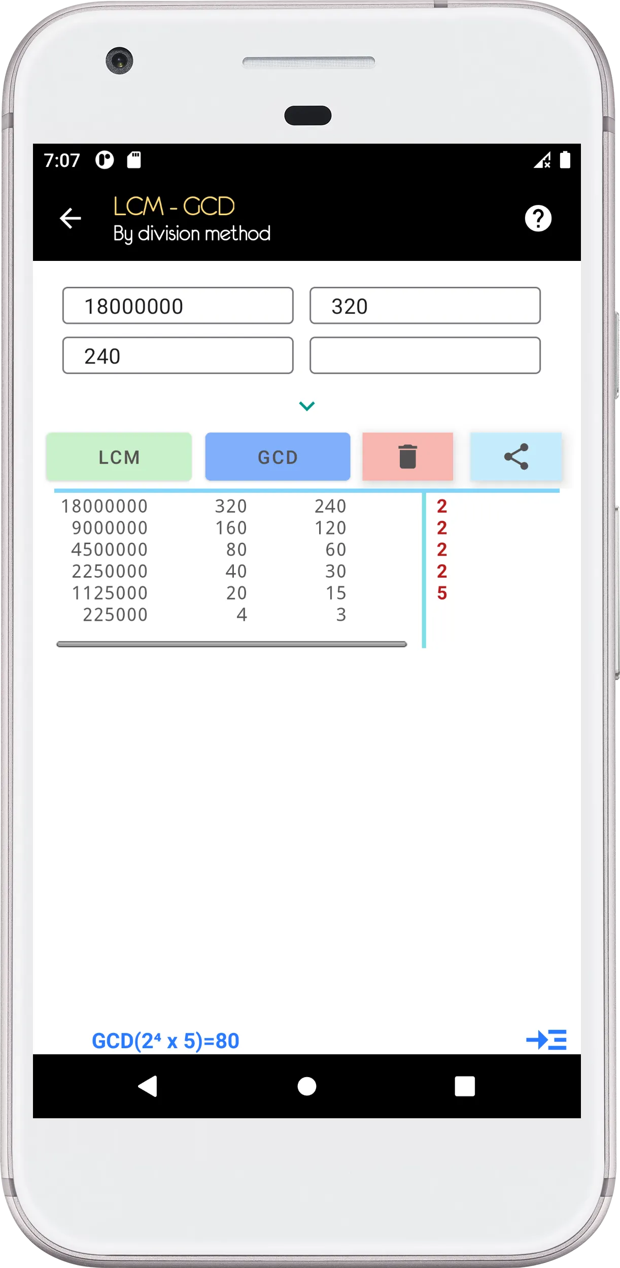 GCD - LCM Calculator & Factors | Indus Appstore | Screenshot