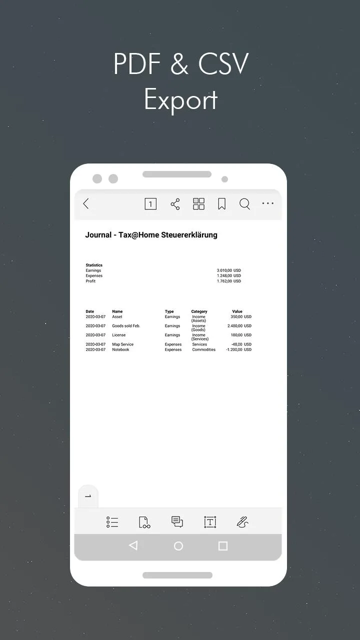 Accounting CSV: track finances | Indus Appstore | Screenshot