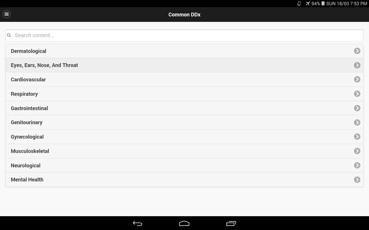 Common Differential Diagnosis | Indus Appstore | Screenshot