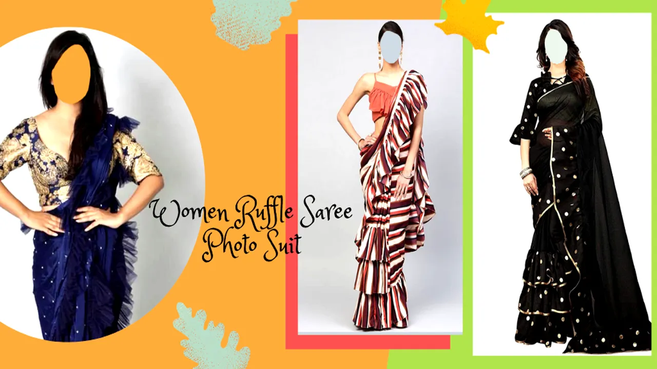 Women Ruffle Saree Photo Suit | Indus Appstore | Screenshot