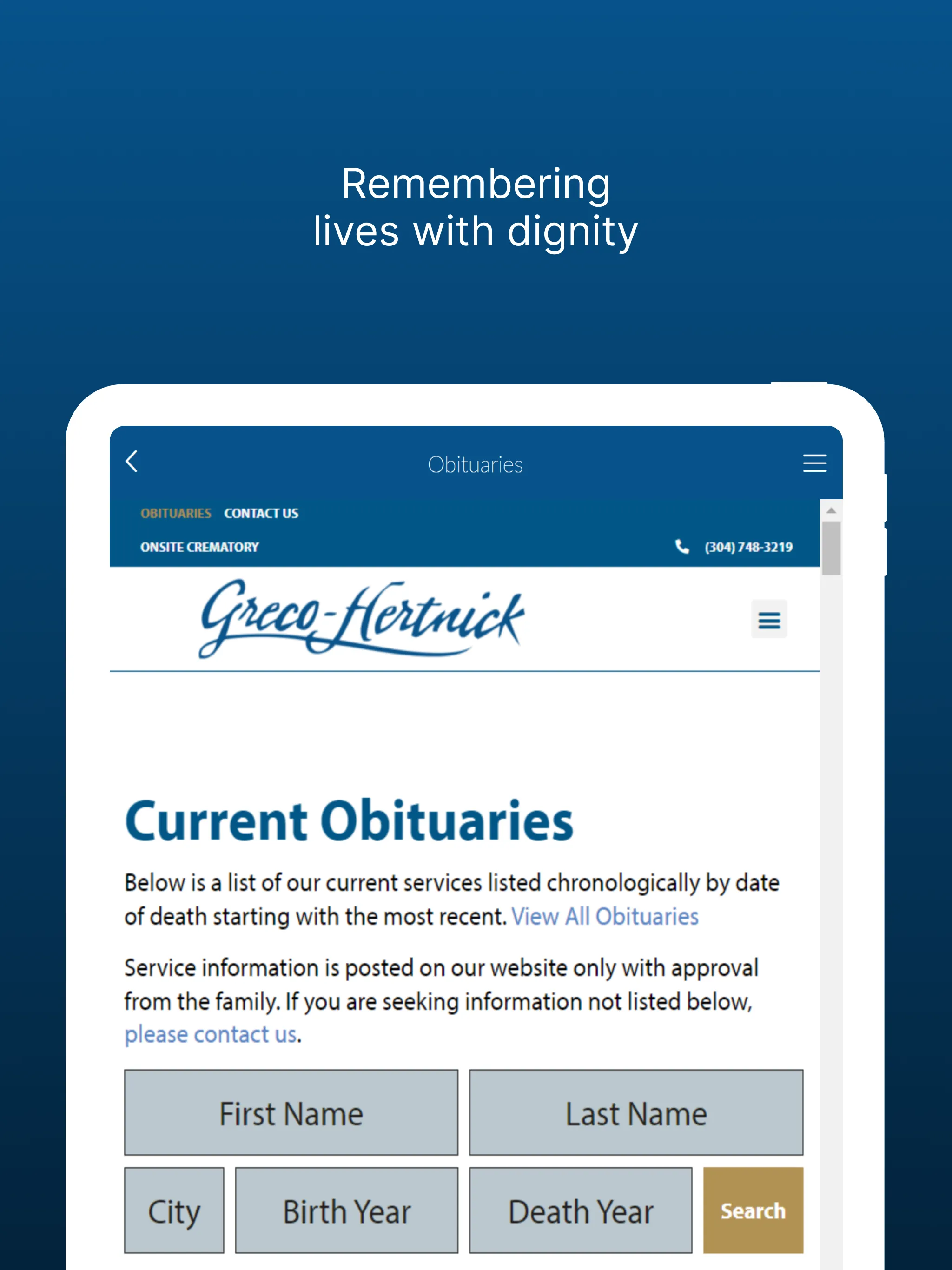 Greco Funeral Homes | Indus Appstore | Screenshot