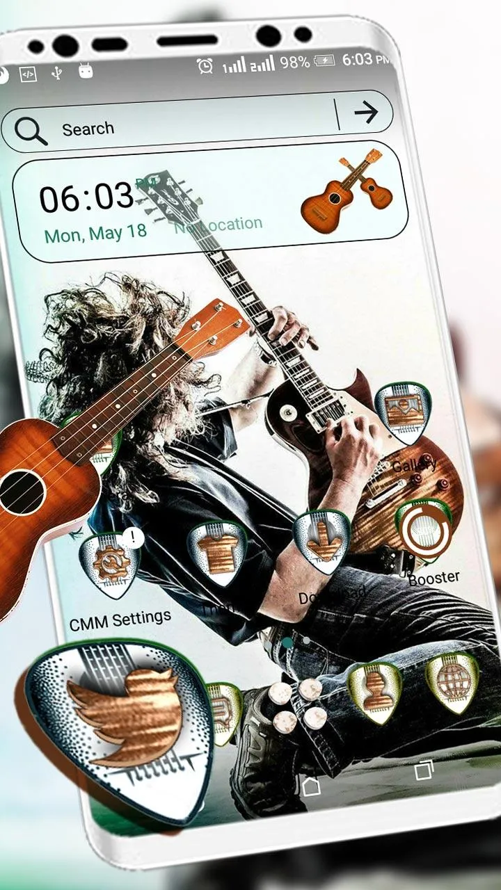 Guitar Rockstar Launcher Theme | Indus Appstore | Screenshot