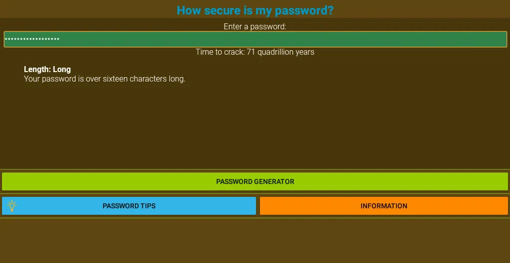 How Secure Is My Password? | Indus Appstore | Screenshot