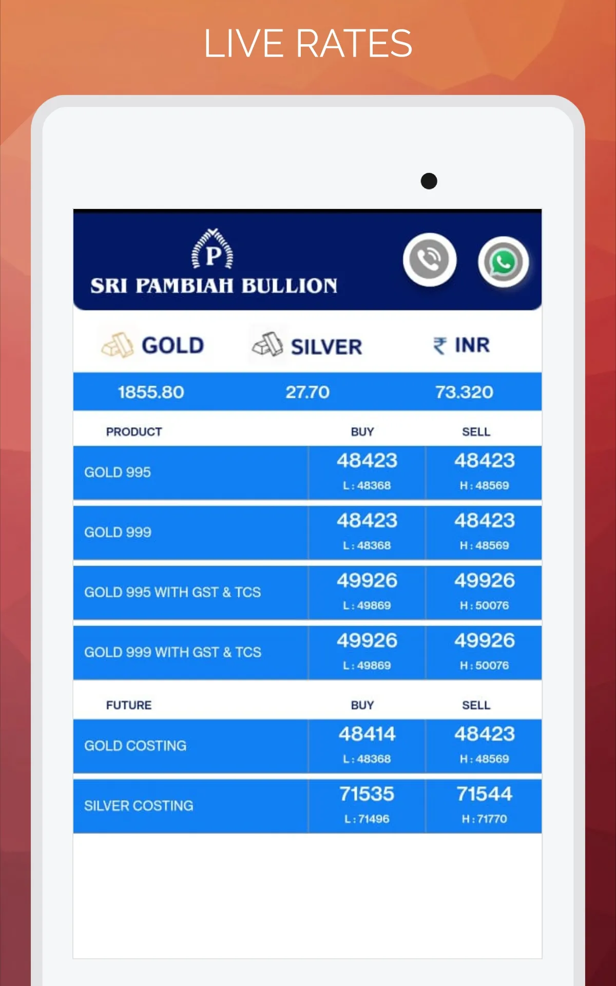 Sri Pambiah Bullion | Indus Appstore | Screenshot