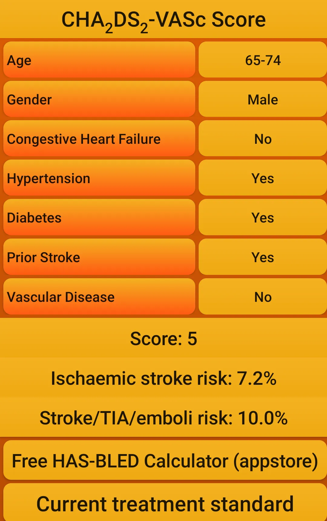 Atrial fibrillation risk calc | Indus Appstore | Screenshot