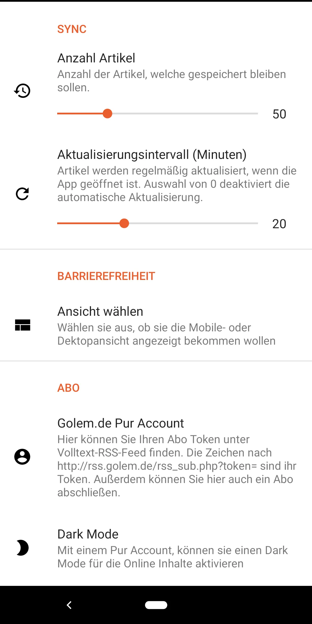 unofficial golem.de Reader | Indus Appstore | Screenshot