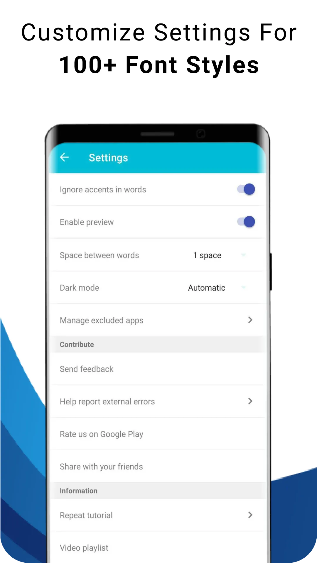 Blue Words, Stylish Fonts text | Indus Appstore | Screenshot
