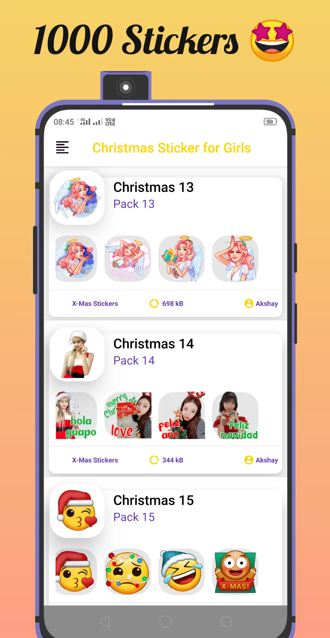 Christmas Sticker for Girls | Indus Appstore | Screenshot