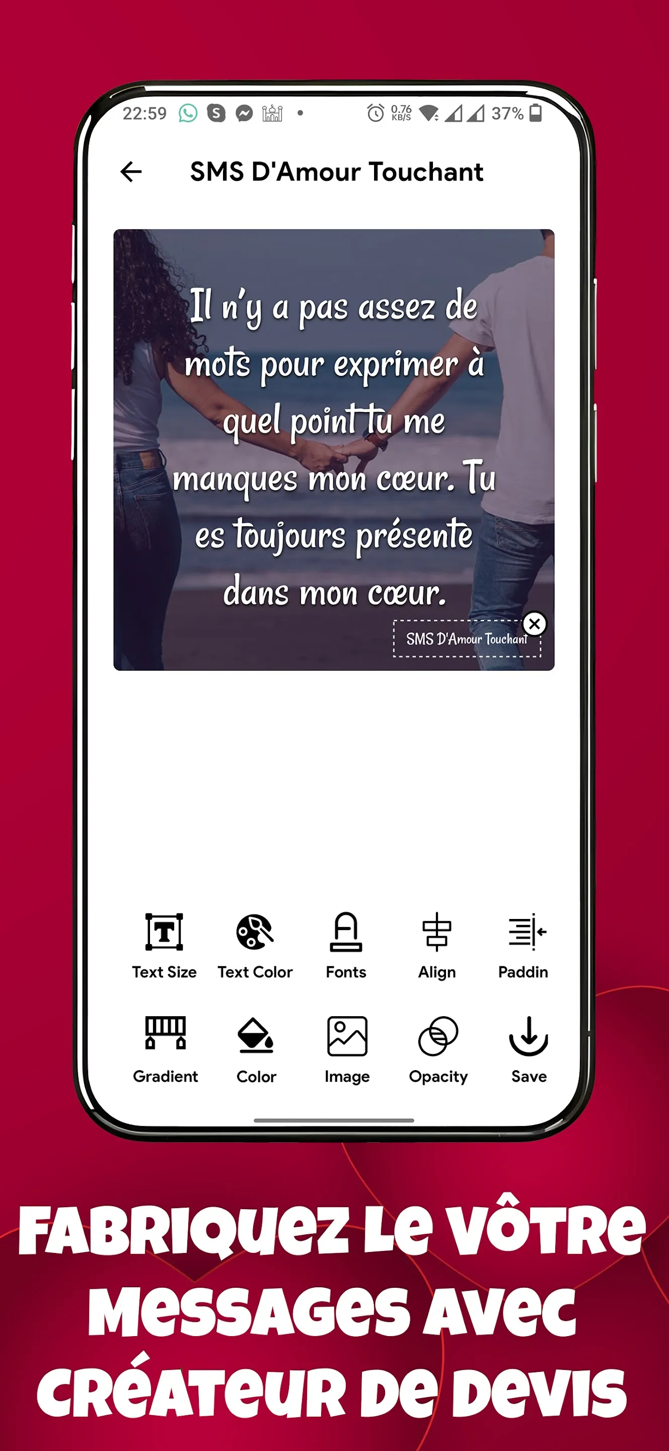 SMS Messages D'amour Touchant | Indus Appstore | Screenshot