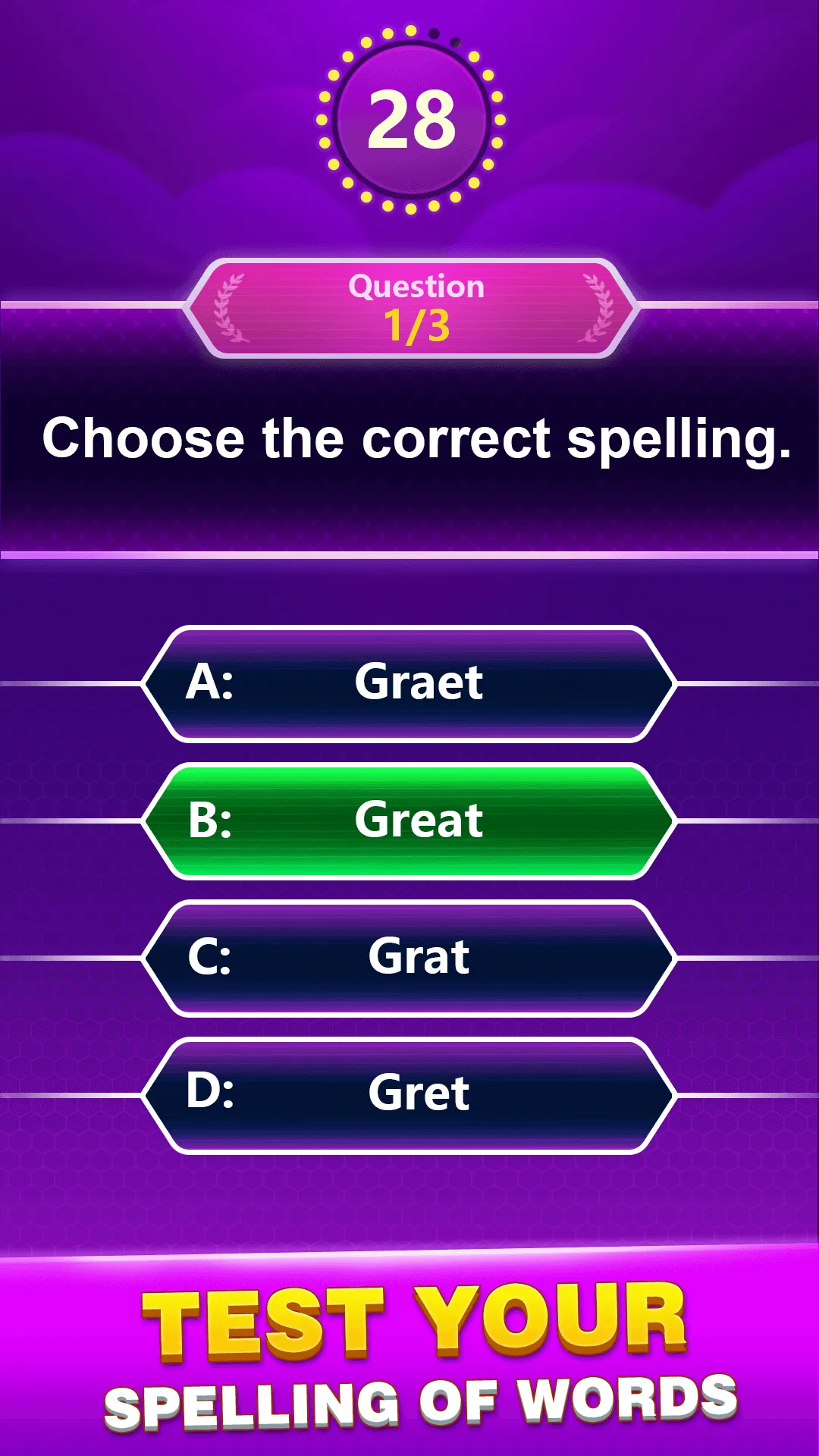 Spelling Quiz - Word Trivia | Indus Appstore | Screenshot