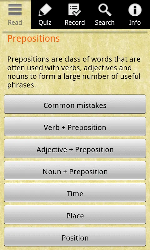 English Grammar - Preposition | Indus Appstore | Screenshot