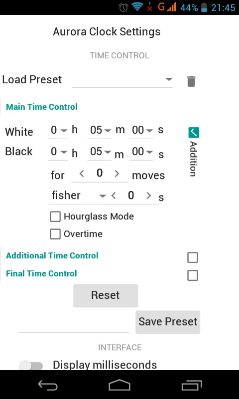 Aurora Chess Clock | Indus Appstore | Screenshot