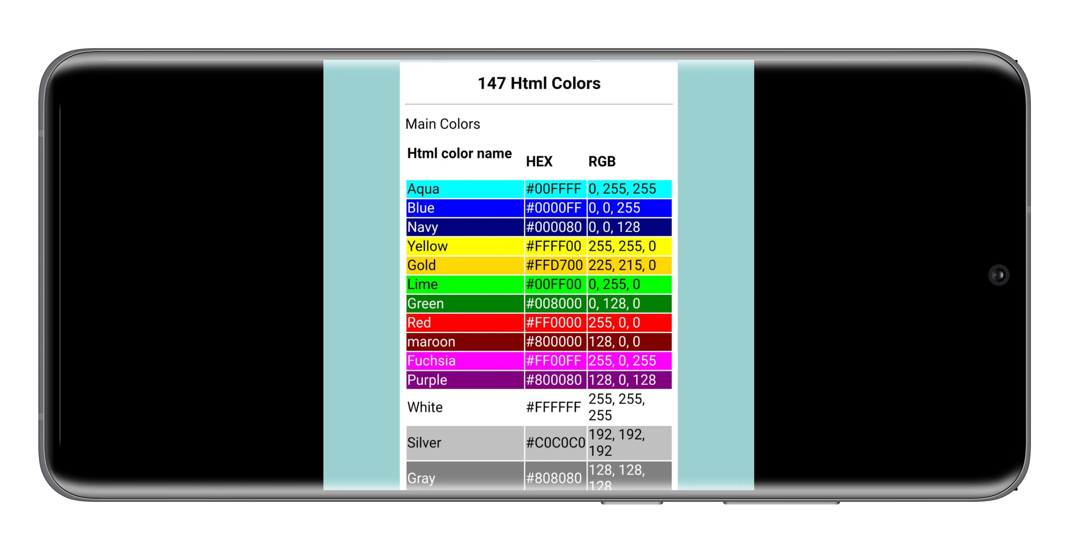 HTML RGB HEX Color code | Indus Appstore | Screenshot