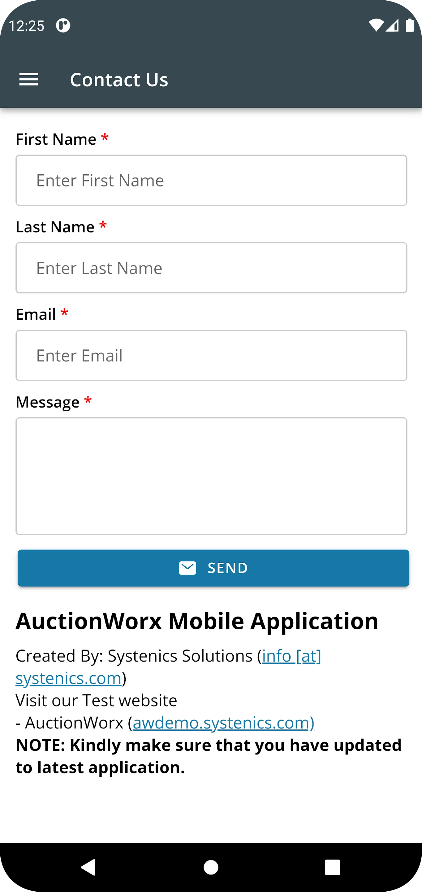 AuctionWorx Demo | Indus Appstore | Screenshot