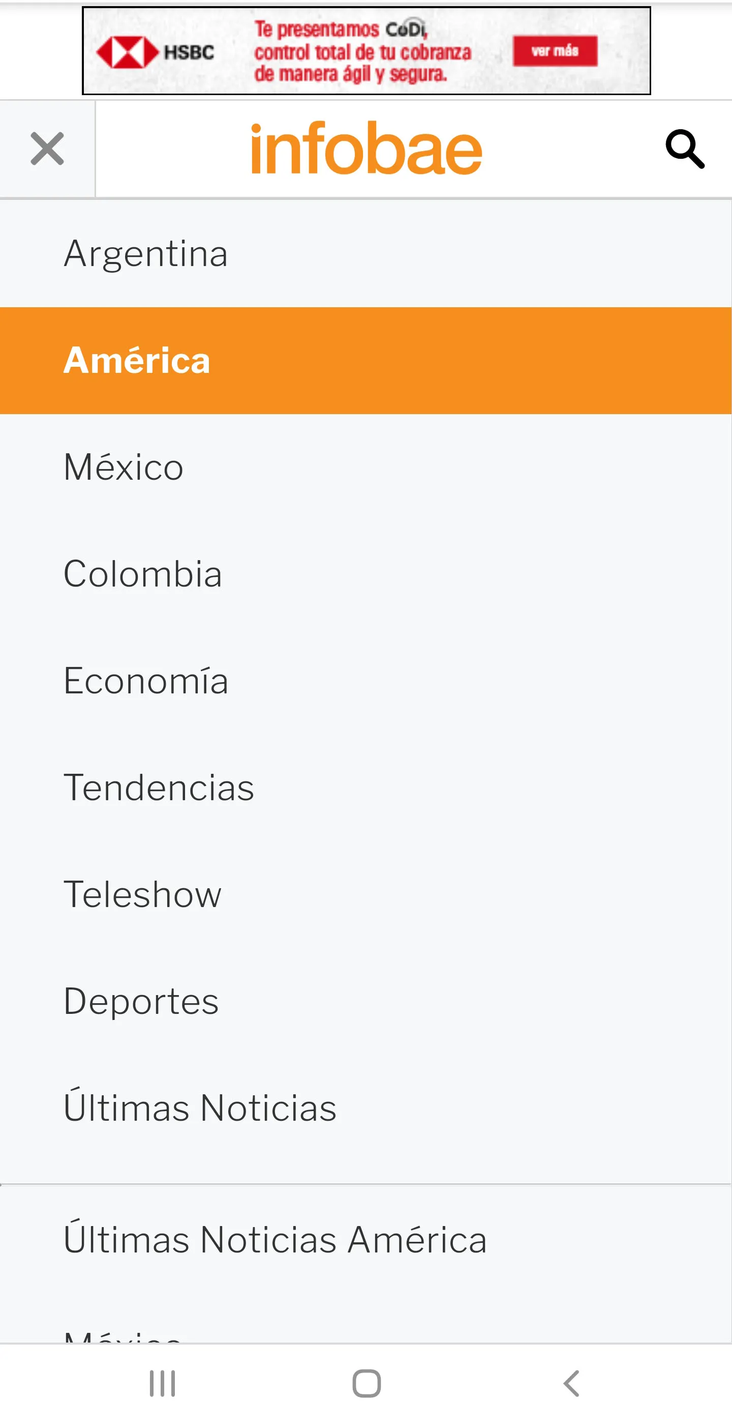 Infobae América | Indus Appstore | Screenshot