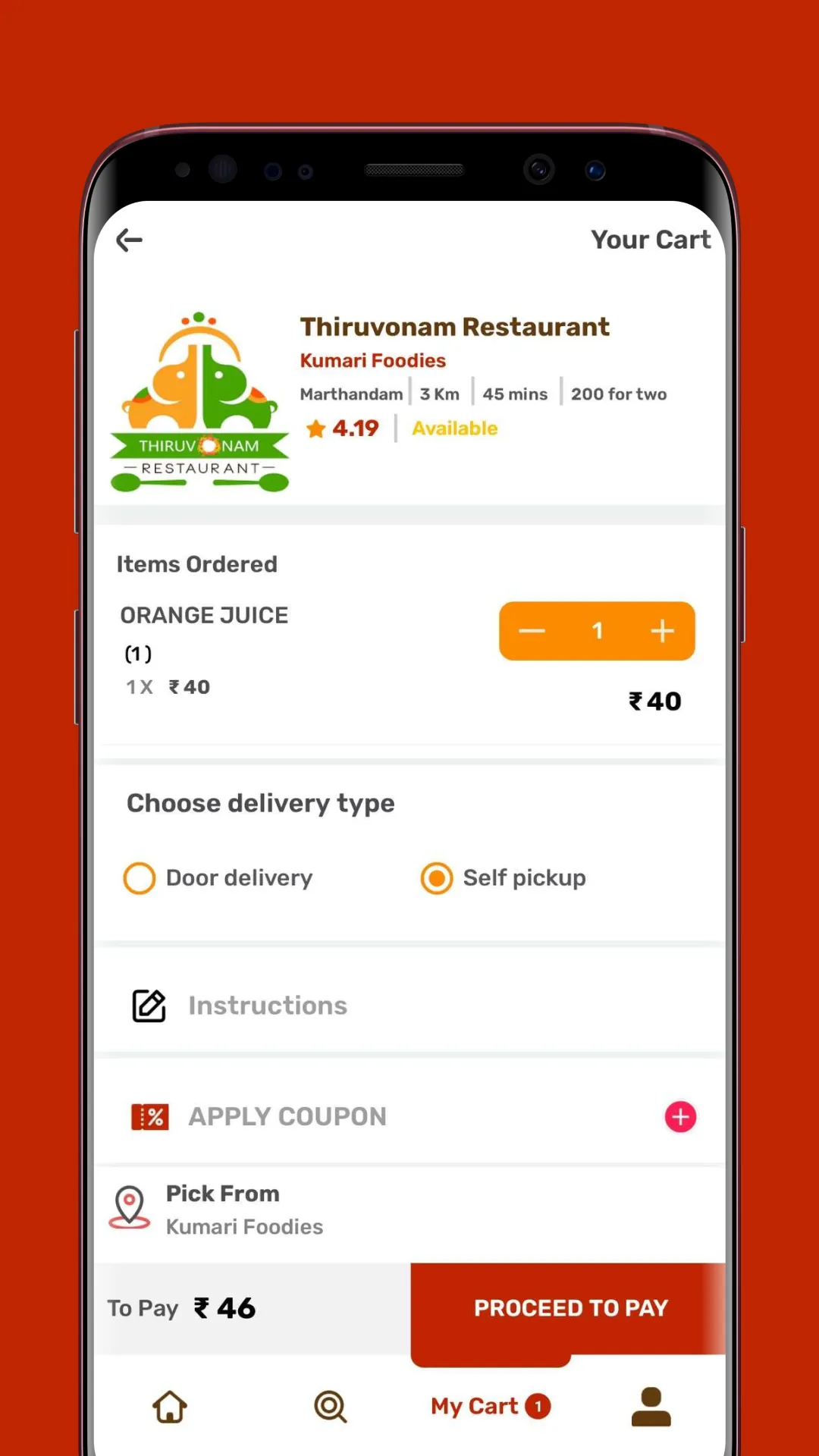 Kumari Foodie Online Delivery | Indus Appstore | Screenshot