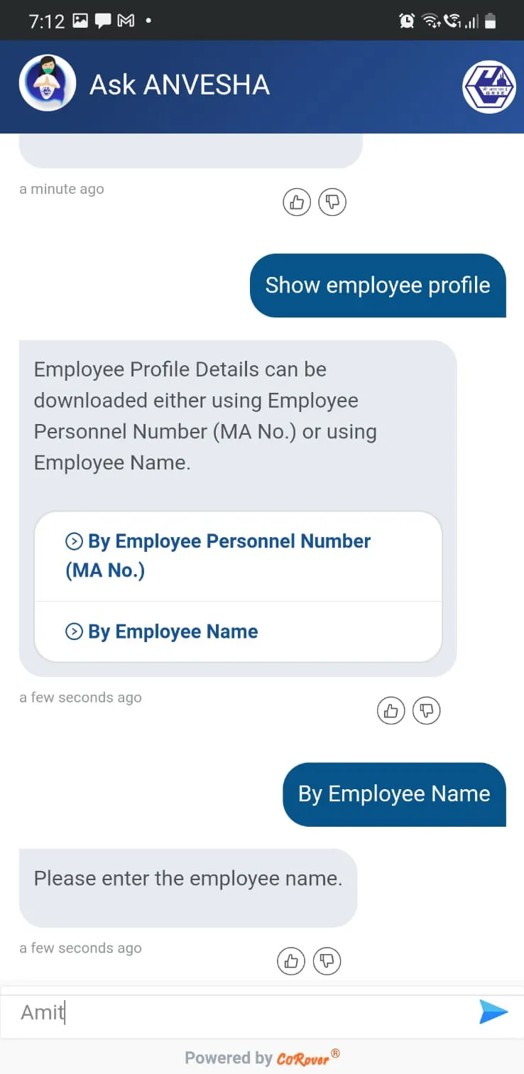 AskANVESHA - GRSE HR ChatBot p | Indus Appstore | Screenshot