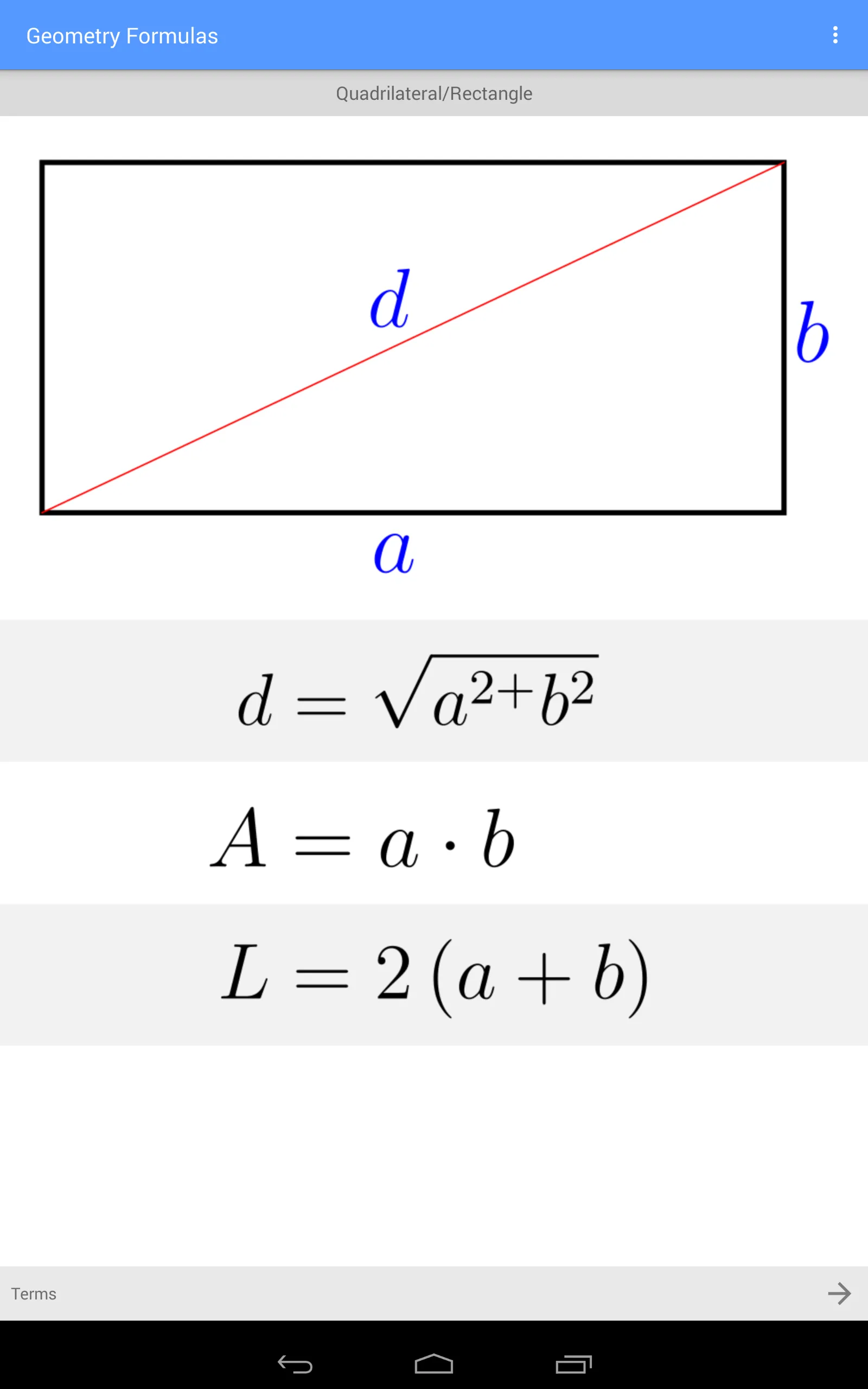 Geometry Formulas | Indus Appstore | Screenshot