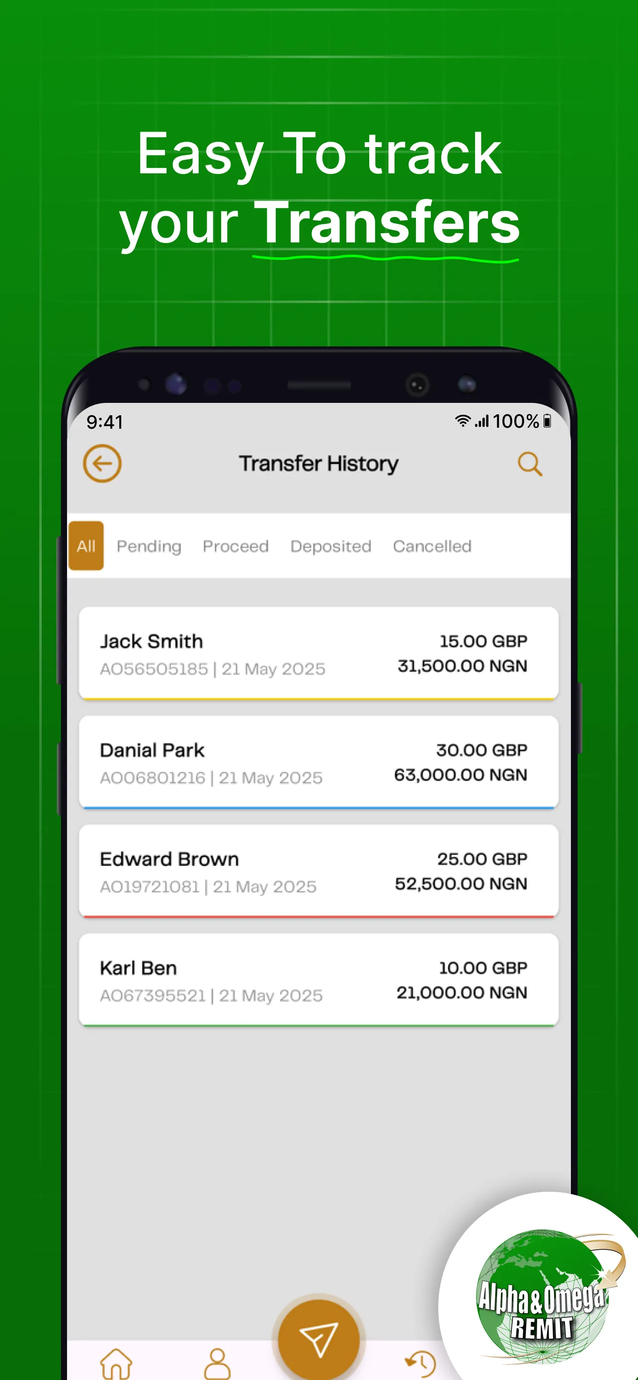 Alpha & Omega - Money Transfer | Indus Appstore | Screenshot