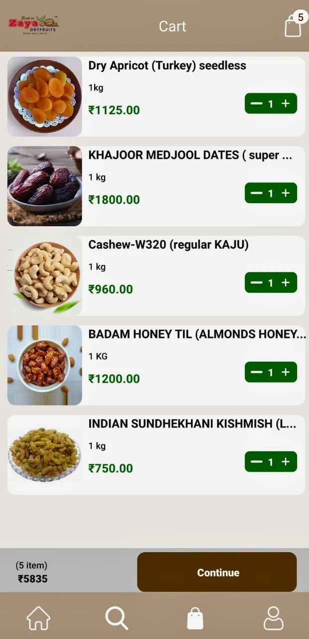 Zaya Dryfruits | Indus Appstore | Screenshot