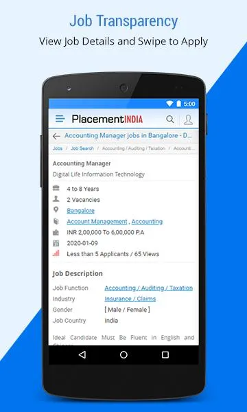 PlacementIndia.com- Job Search | Indus Appstore | Screenshot