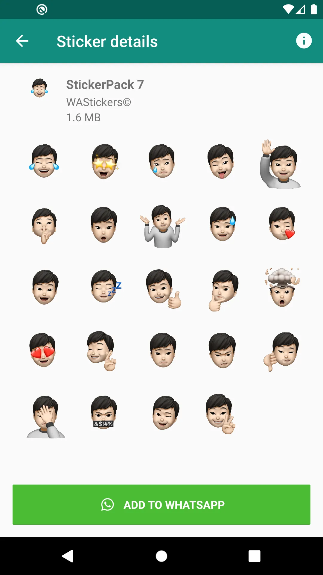 Men Memoji Sticker Packs HD | Indus Appstore | Screenshot