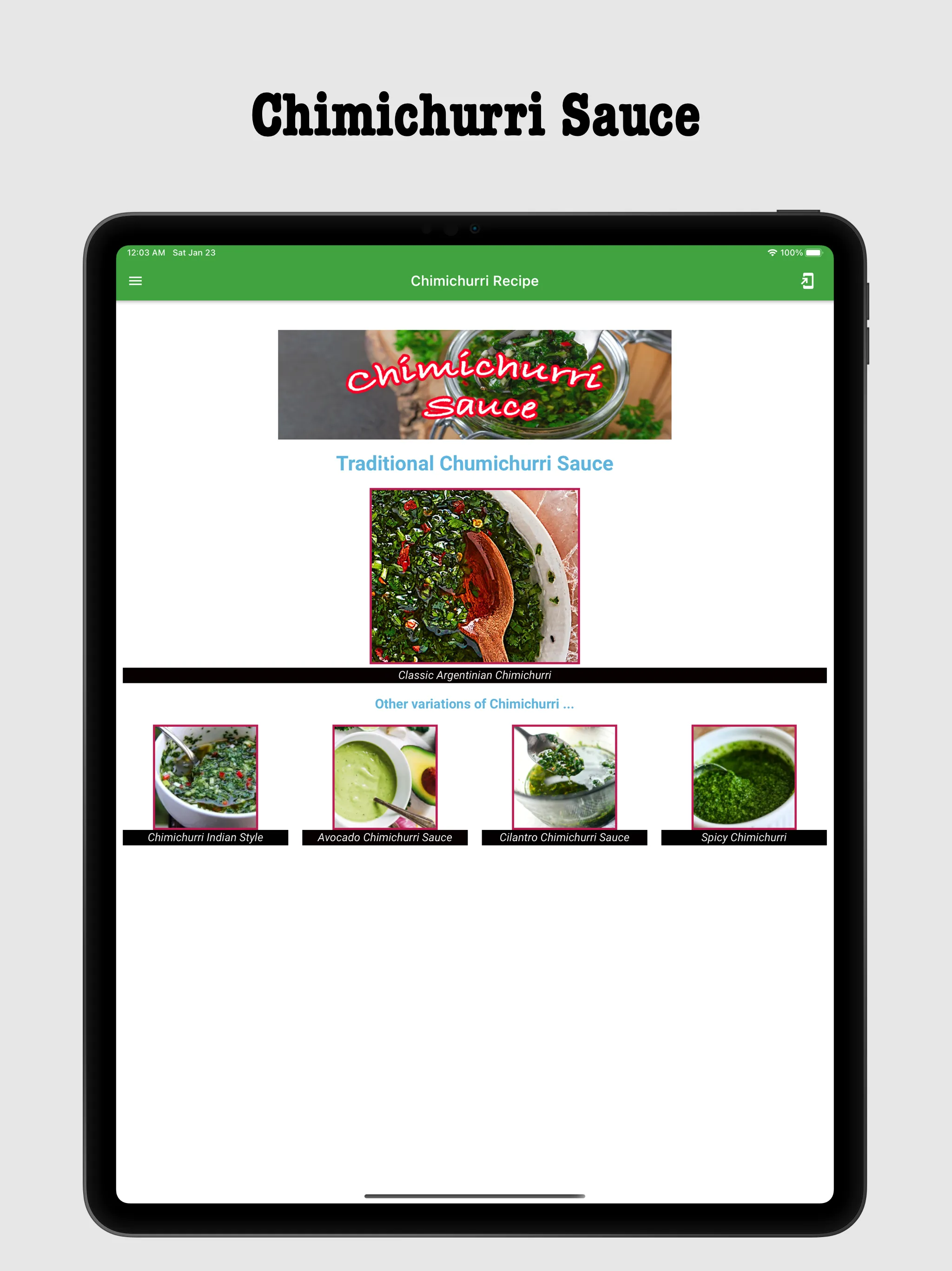 Chimichurri Recipe | Indus Appstore | Screenshot