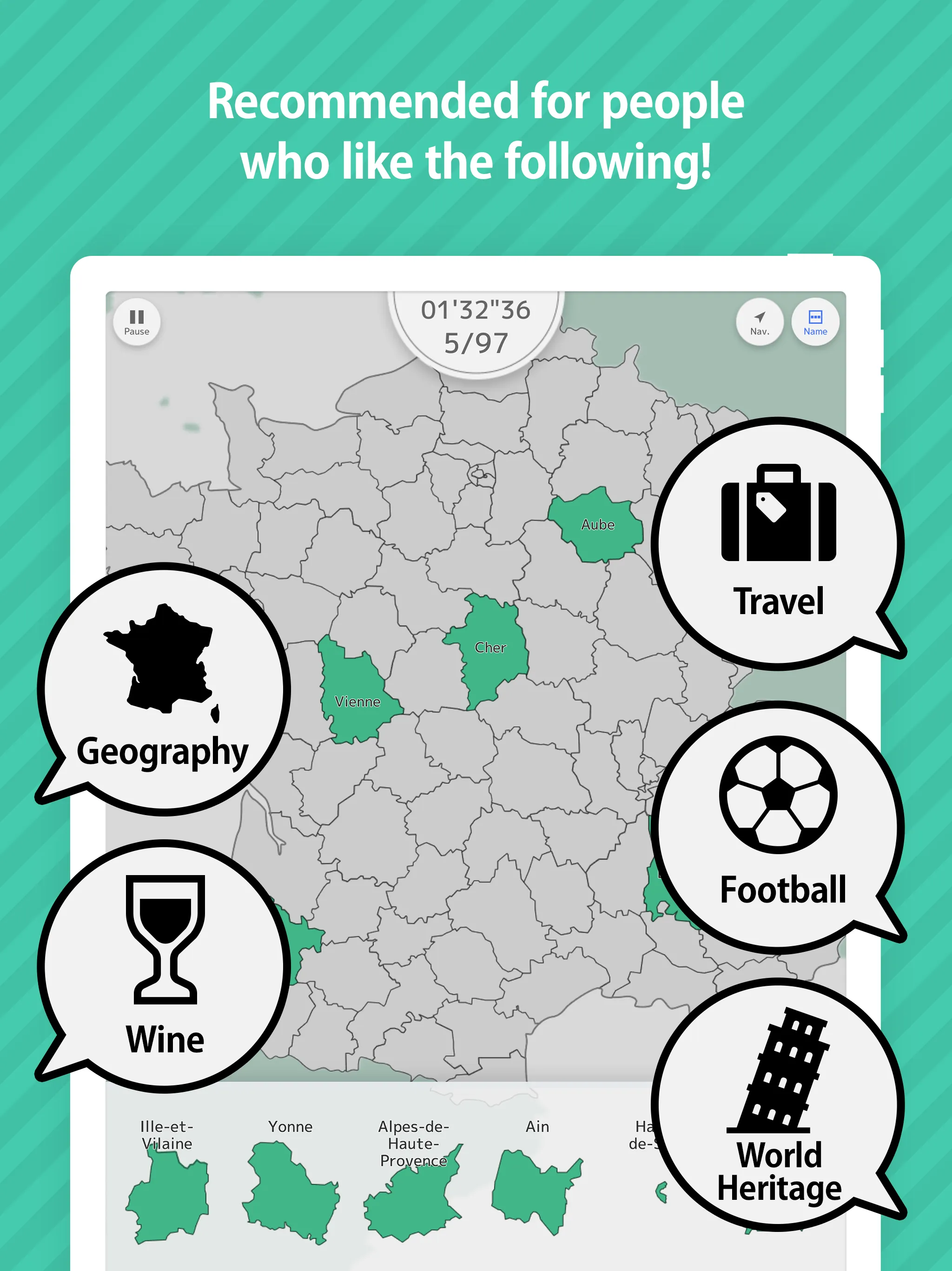 E. Learning France Map Puzzle | Indus Appstore | Screenshot