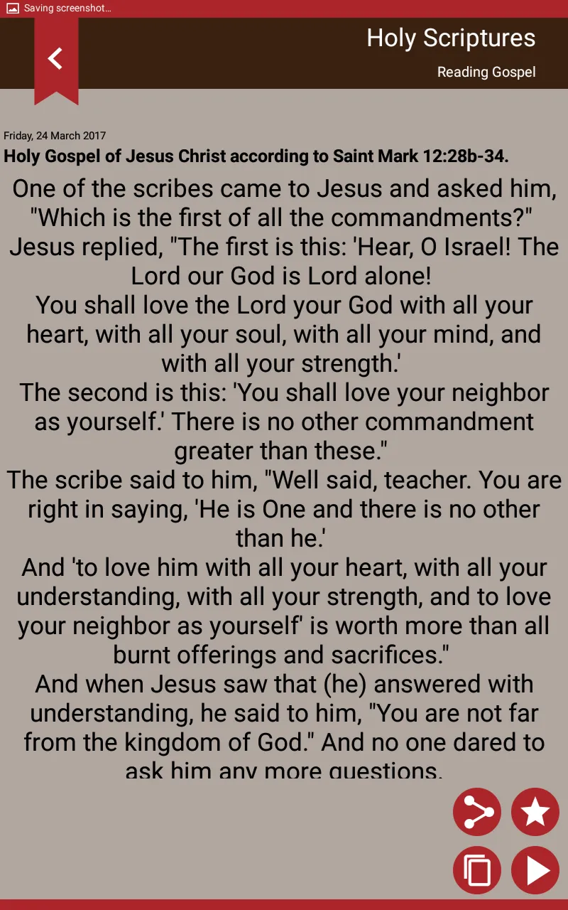 Gospel of the day - Holy Bible | Indus Appstore | Screenshot