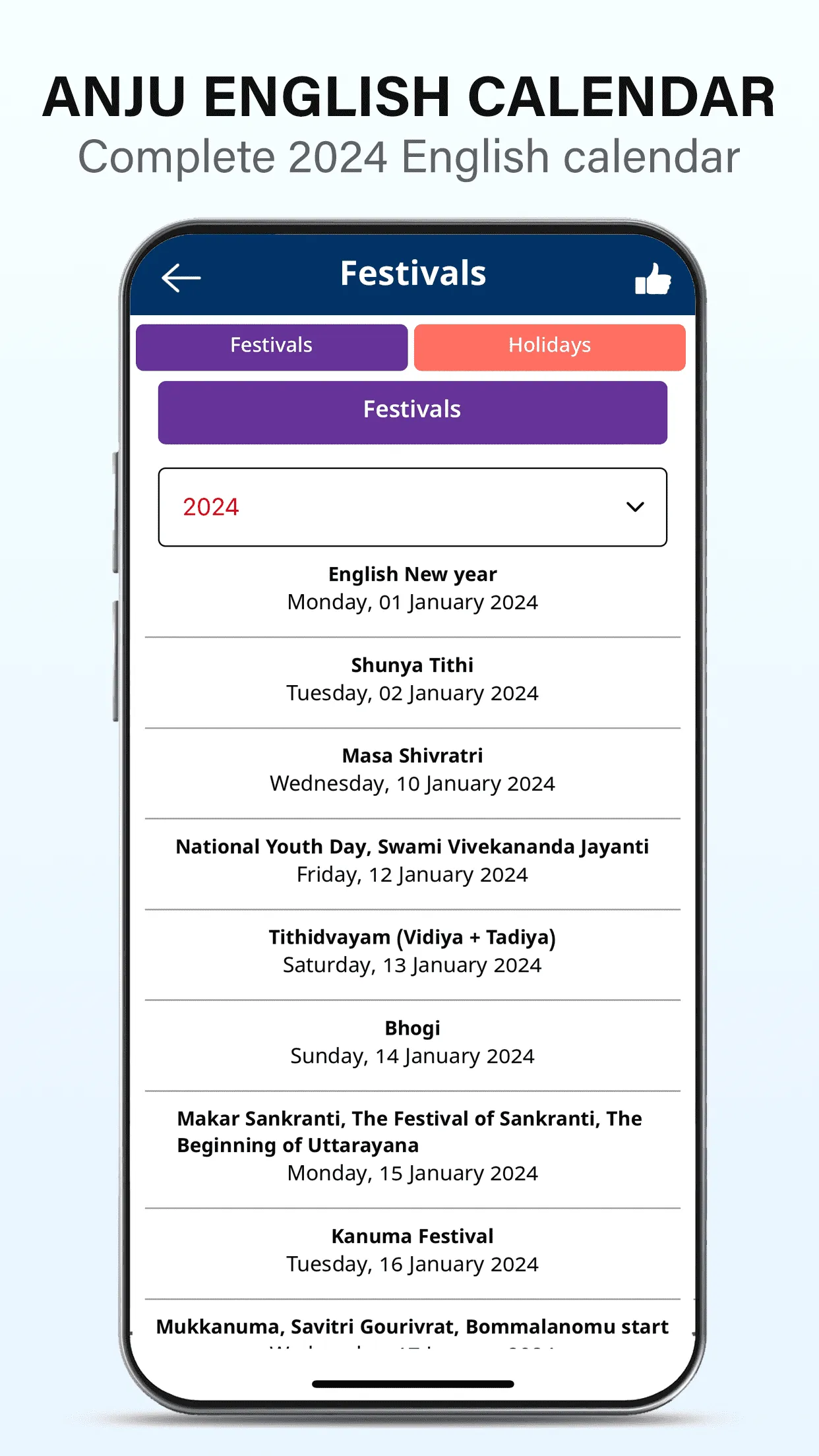 English Calendar App | Indus Appstore | Screenshot