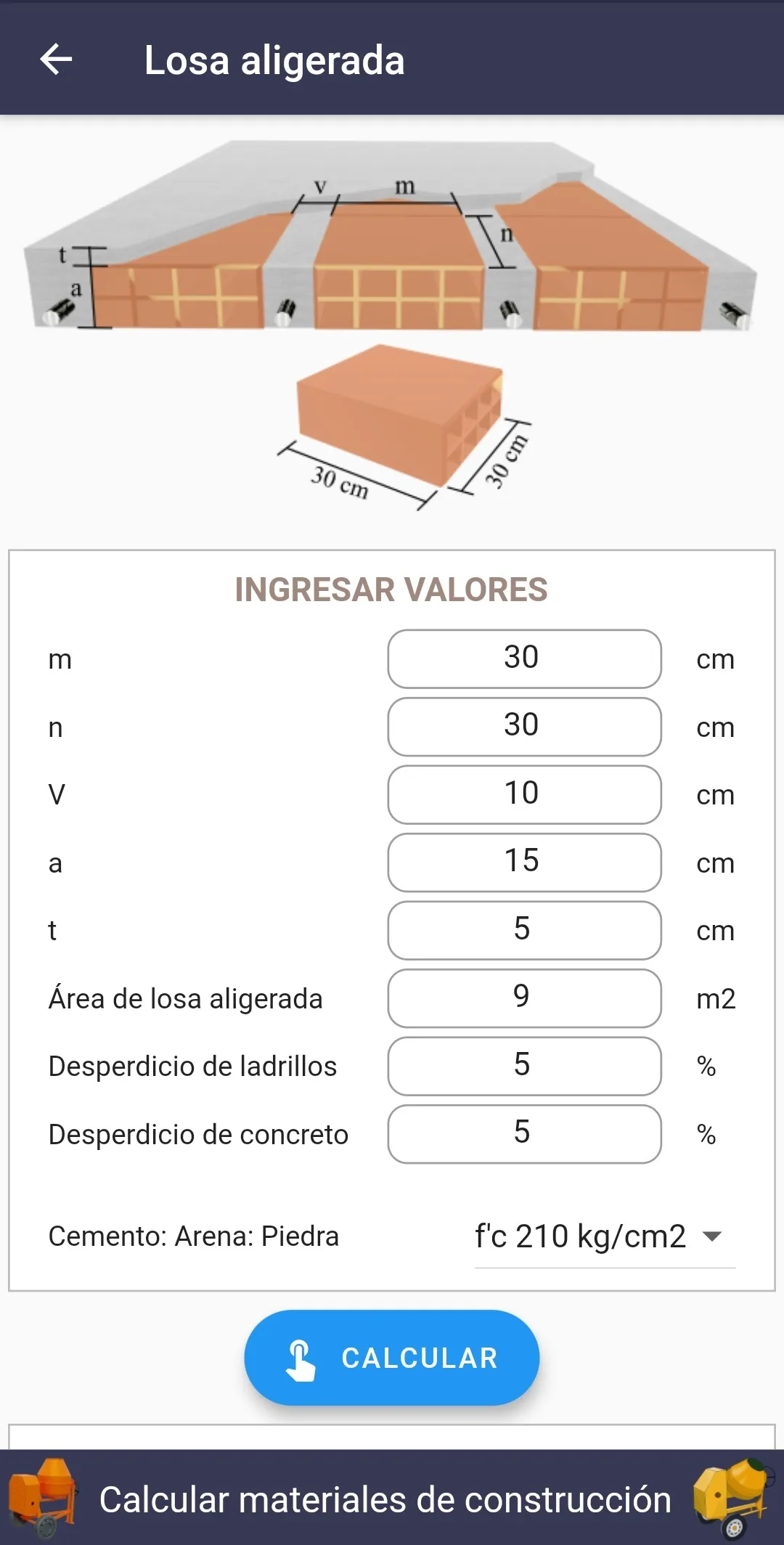 Calcular materiales de constru | Indus Appstore | Screenshot